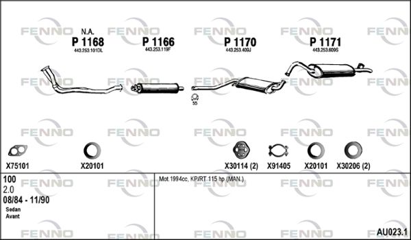 Obrázok Výfukový systém FENNO  AU0231