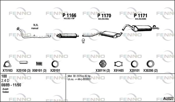 Obrázok Výfukový systém FENNO  AU027