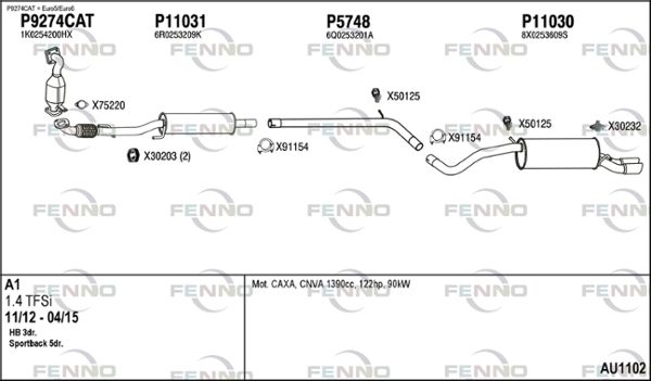 Obrázok Výfukový systém FENNO  AU1102