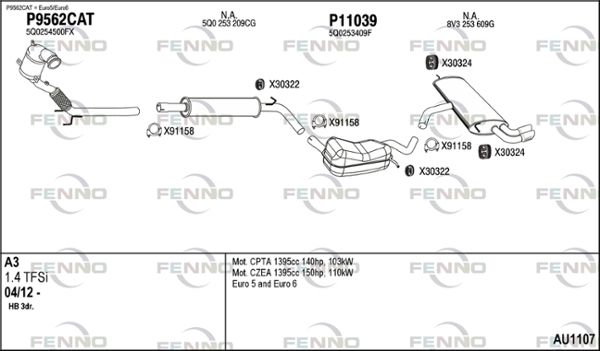 Obrázok Výfukový systém FENNO  AU1107