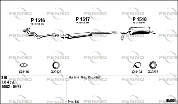 Obrázok Výfukový systém FENNO  BM004