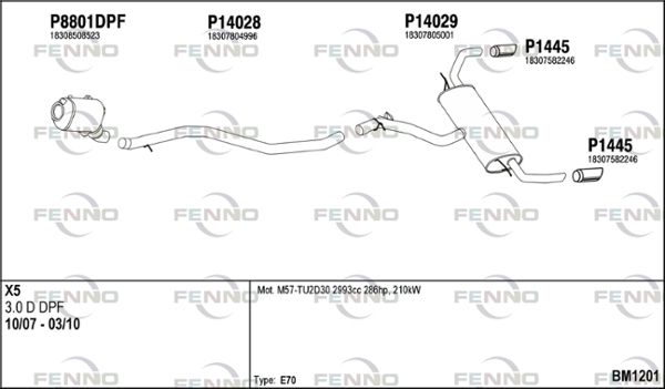 Obrázok Výfukový systém FENNO  BM1201