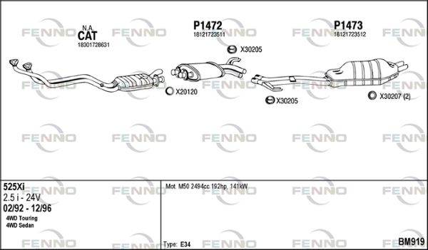Obrázok Výfukový systém FENNO  BM919