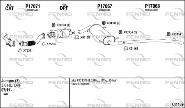 Obrázok Výfukový systém FENNO  CI1139
