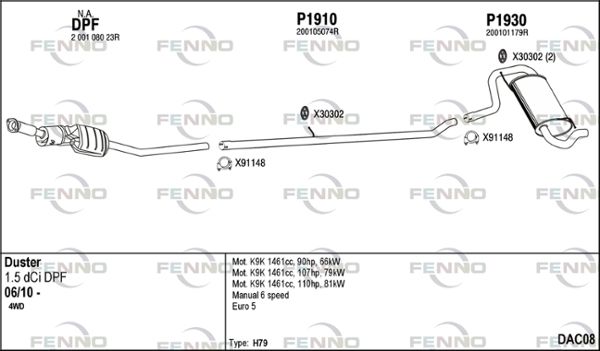Obrázok Výfukový systém FENNO  DAC08
