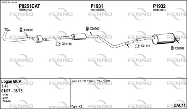 Obrázok Výfukový systém FENNO  DAC11