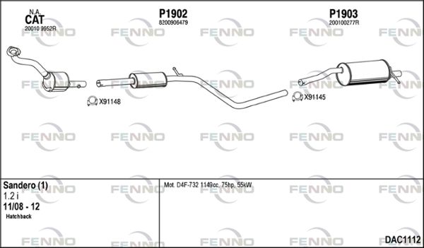 Obrázok Výfukový systém FENNO  DAC1112