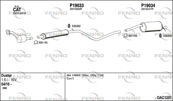 Obrázok Výfukový systém FENNO  DAC1201