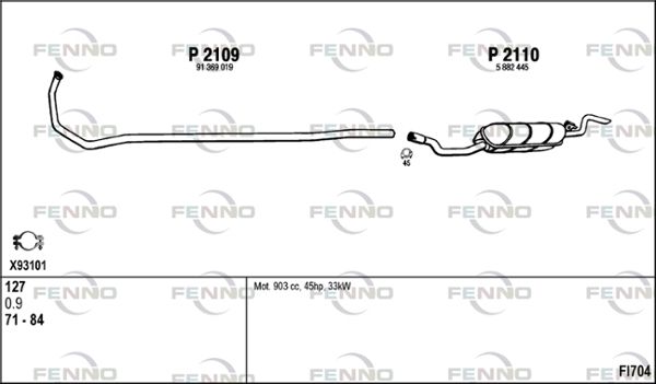 Obrázok Výfukový systém FENNO  FI704