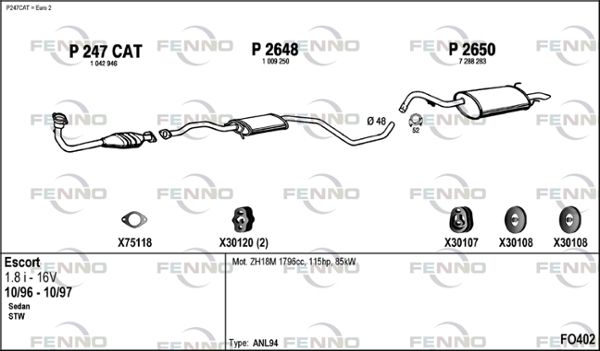 Obrázok Výfukový systém FENNO  FO402
