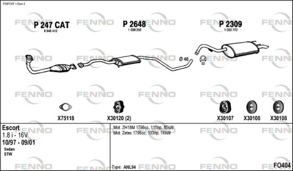 Obrázok Výfukový systém FENNO  FO404