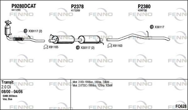 Obrázok Výfukový systém FENNO  FO628