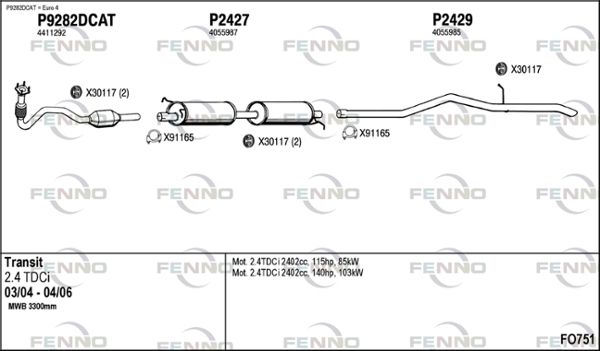 Obrázok Výfukový systém FENNO  FO751