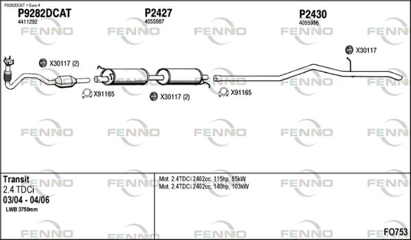 Obrázok Výfukový systém FENNO  FO753