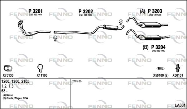 Obrázok Výfukový systém FENNO  LA001
