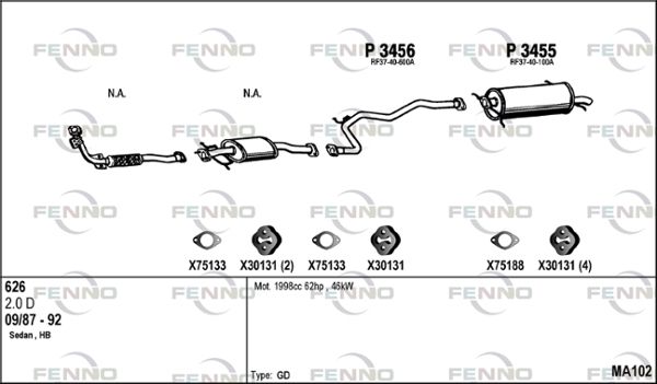 Obrázok Výfukový systém FENNO  MA102