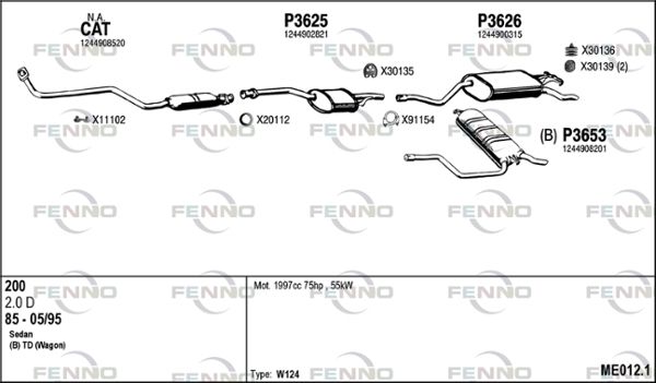 Obrázok Výfukový systém FENNO  ME0121