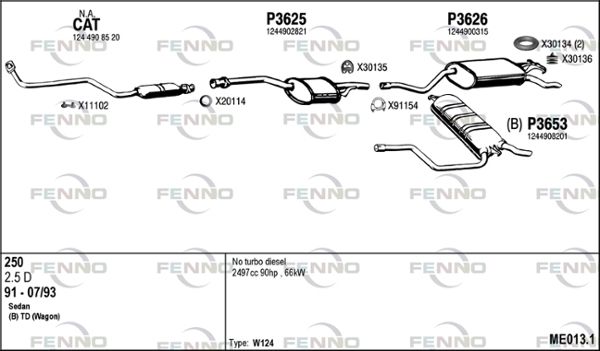 Obrázok Výfukový systém FENNO  ME0131