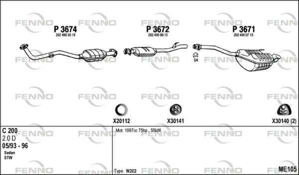 Obrázok Výfukový systém FENNO  ME105