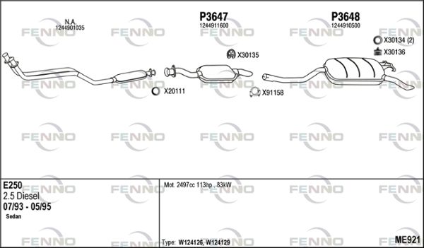 Obrázok Výfukový systém FENNO  ME921