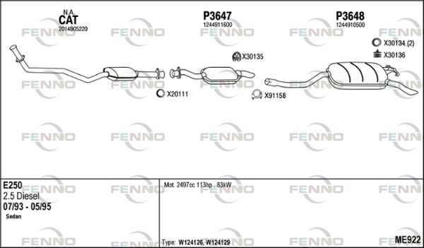 Obrázok Výfukový systém FENNO  ME922