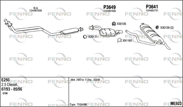 Obrázok Výfukový systém FENNO  ME923
