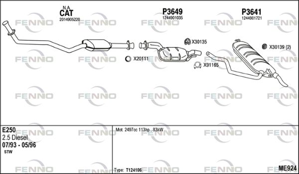 Obrázok Výfukový systém FENNO  ME924