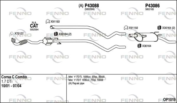 Obrázok Výfukový systém FENNO  OP1019