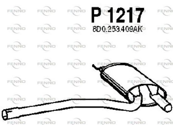 Obrázok Stredný tlmič výfuku FENNO  P1217