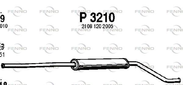 Obrázok Stredný tlmič výfuku FENNO  P3210