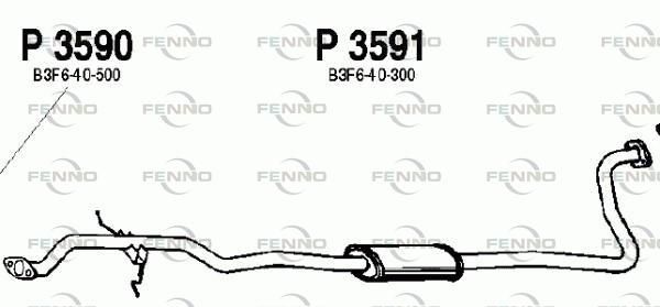Obrázok Stredný tlmič výfuku FENNO  P3591