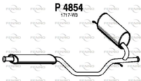 Obrázok Stredný tlmič výfuku FENNO  P4854