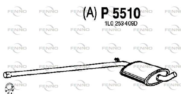 Obrázok Stredný tlmič výfuku FENNO  P5510