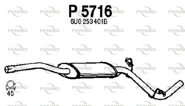 Obrázok Stredný tlmič výfuku FENNO  P5716