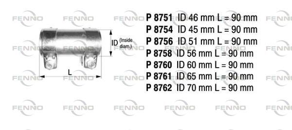 Obrázok Spojka trubiek výfukového systému FENNO  P8751