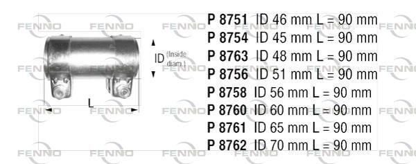 Obrázok Spojka trubiek výfukového systému FENNO  P8763
