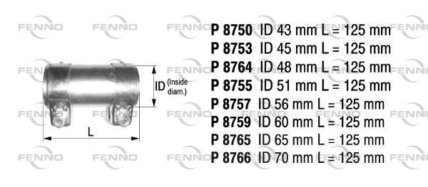 Obrázok Spojka trubiek výfukového systému FENNO  P8764