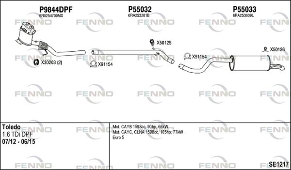 Obrázok Výfukový systém FENNO  SE1217
