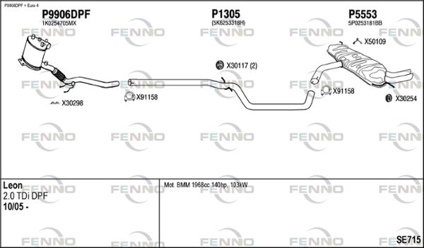 Obrázok Výfukový systém FENNO  SE715