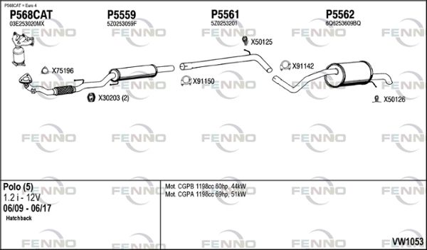 Obrázok Výfukový systém FENNO  VW1053