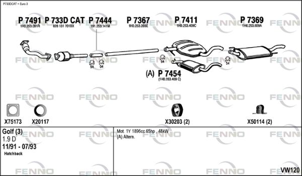 Obrázok Výfukový systém FENNO  VW120