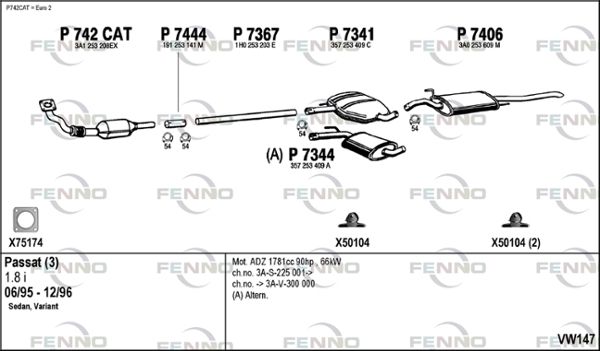 Obrázok Výfukový systém FENNO  VW147