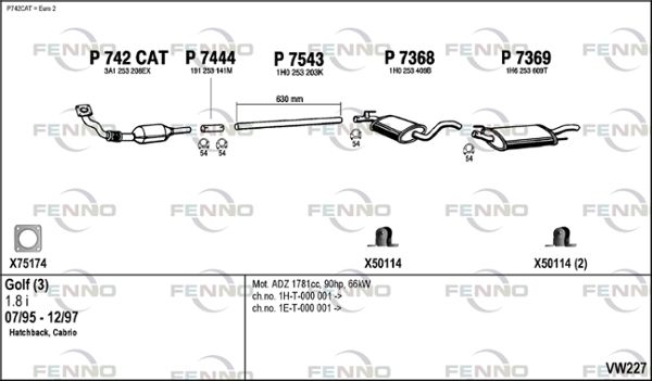 Obrázok Výfukový systém FENNO  VW227