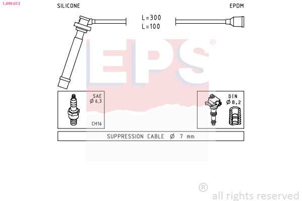 Obrázok Sada zapaľovacích káblov EPS Made in Italy - OE Equivalent 1499013