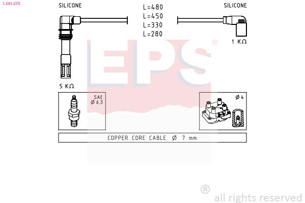 Obrázok Sada zapaľovacích káblov EPS Made in Italy - OE Equivalent 1501575