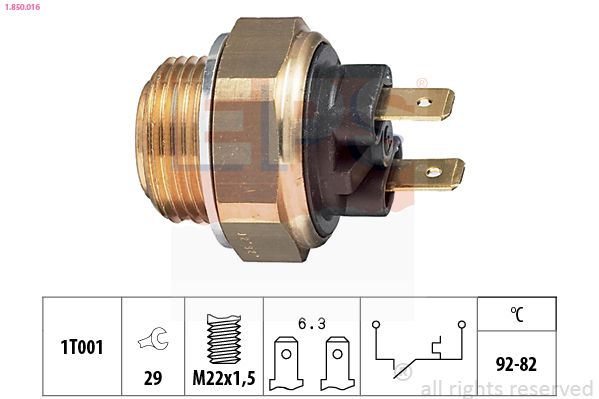 Obrázok Teplotný spínač ventilátora chladenia EPS Made in Italy - OE Equivalent 1850016