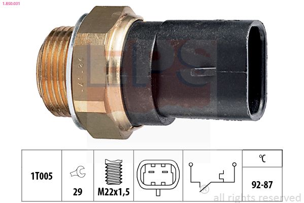 Obrázok Teplotný spínač ventilátora chladenia EPS Made in Italy - OE Equivalent 1850031