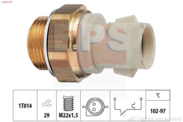 Obrázok Teplotný spínač ventilátora chladenia EPS Made in Italy - OE Equivalent 1850137