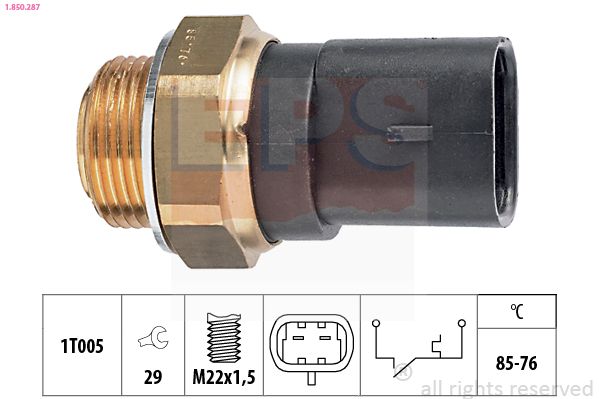 Obrázok Teplotný spínač ventilátora chladenia EPS Made in Italy - OE Equivalent 1850287