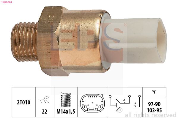 Obrázok Teplotný spínač ventilátora chladenia EPS Made in Italy - OE Equivalent 1850684